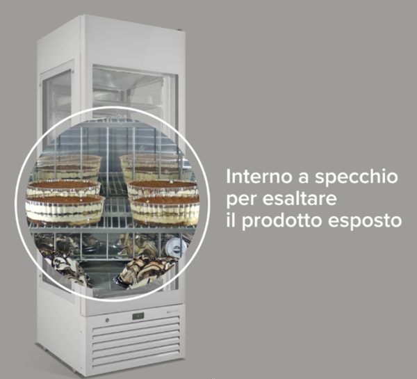VENERE 70 PS -  Vetrina espositiva refrigerata PASTICCERIA ad alta efficienza energetica 3 lati vetrati TEMPERATURA IN RANGE -2C° + 10C° - immagine 3
