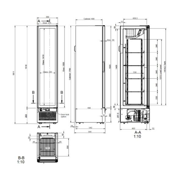 GLEE X SLIM NV -  Espositore Verticale slim congelatore a refrigerazione ventilata (Temp. -25°C-18°C) - immagine 2