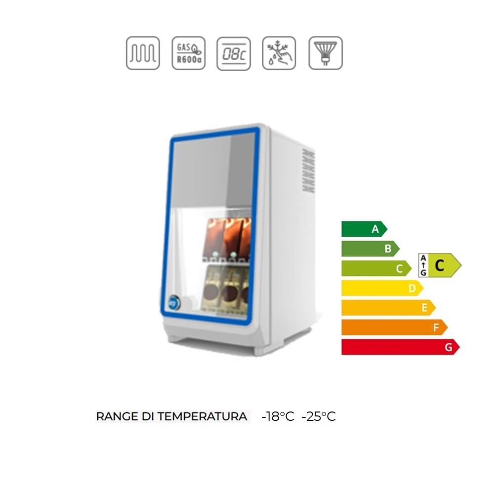 EXCITE WHITE Mini frigo vetrina congelatore per gelati