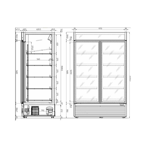 EIS 112.3 - Espositore refrigerato ventilato per bevande con capacita di 840 Lt. (netti) - immagine 2