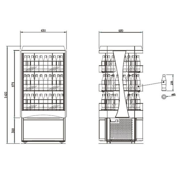 FCC 132 - Espositore refrigerato bifacciale per bevande temperatura positiva - immagine 2
