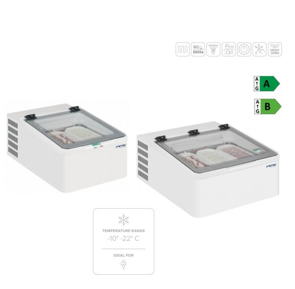 MINI CREAM  2V|3V|2V LED|3VLED - Espositore da banco per gelato mantecato e su stecco