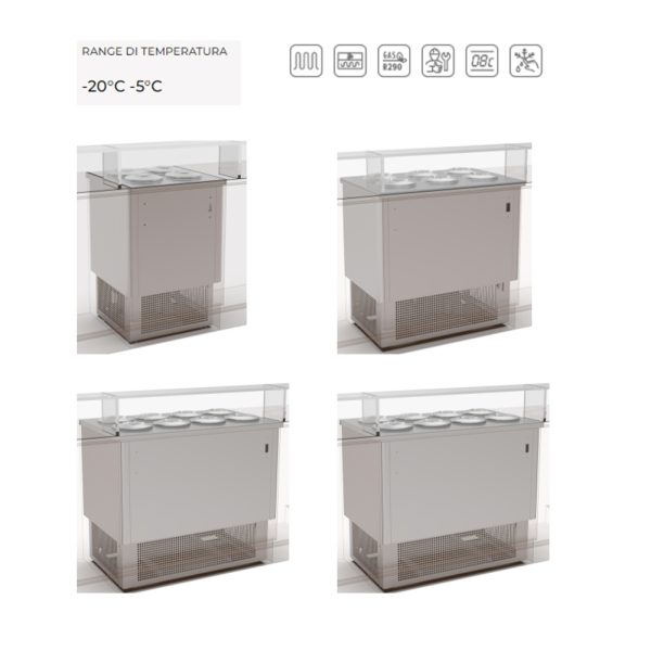 DOLCE VITA IN 4| 6| 8| 10 - Conservatore  (da incasso) per gelato mantecato e granite