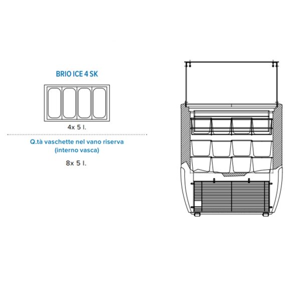 BRIO - Vetrina espositiva per gelato mantecato - immagine 2