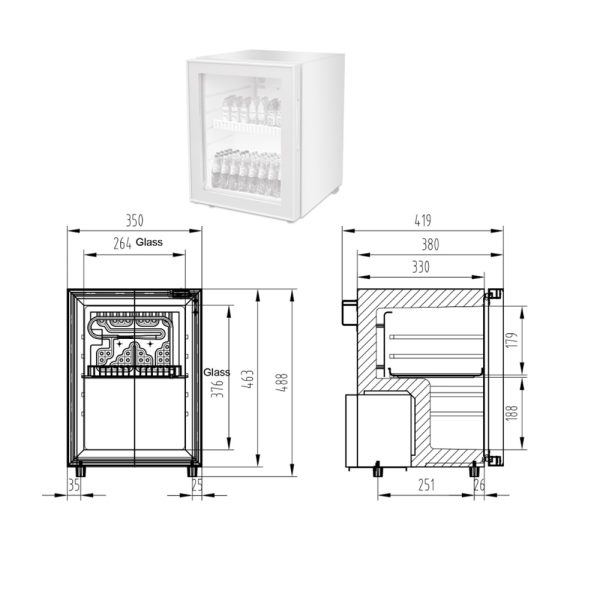 COUNTER GLASS 21 - Mini frigobar per bevande - immagine 2