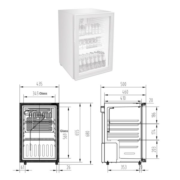 COUNTER GLASS 68 - Mini frigobar per bevande - immagine 2