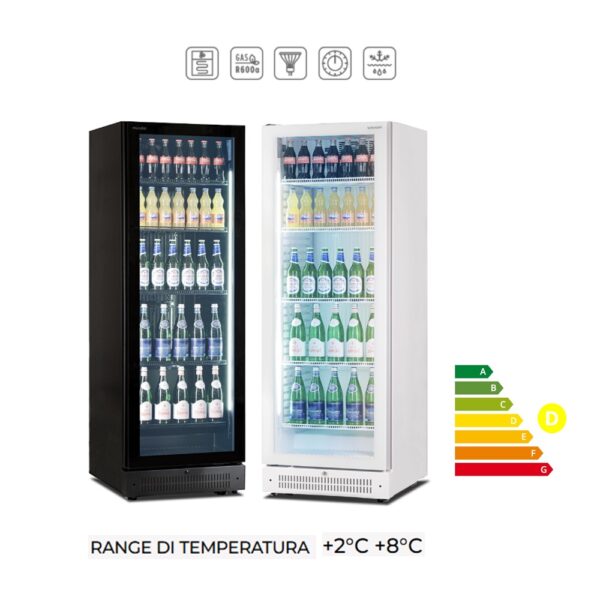 ACQUA PRO - Espositore verticale a refrigerazione ventilata per bevande (Temp. + 2C° + 8C°)