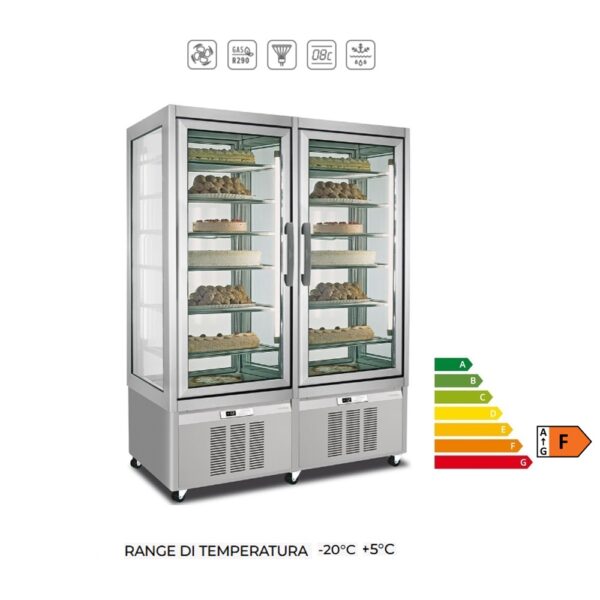 ONLYVISION DV 800 - Vetrina verticale ventilata refrigerata per gelateria e pasticceria