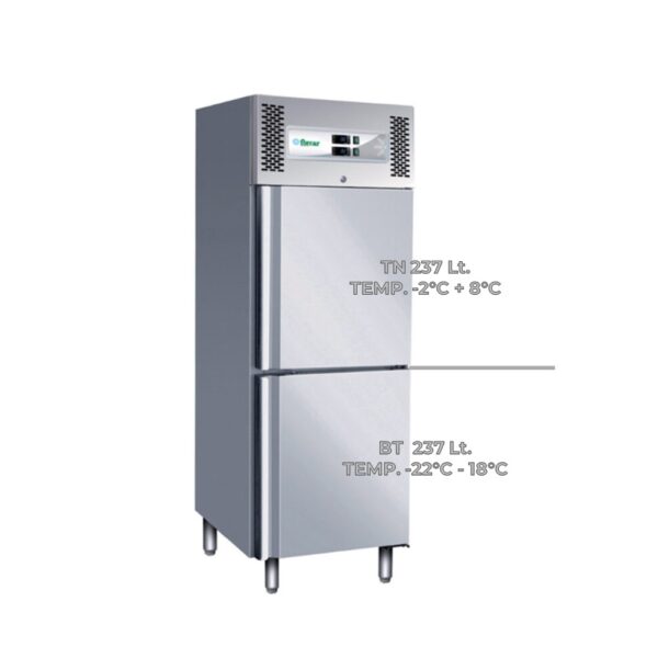 G-GNV600DT - ARMADIO Inox Ventilato due porte a doppia temperatura - refrigeratoTN +congelatore BT  (Temp. -2°C  +8°C/ -22°C -18°C) - immagine 2