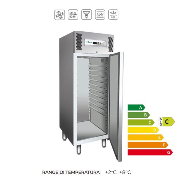 G-PA800TN- Armadio refrigerato ventilato pasticceria in acciaio INOX (Temp. +2°C  +8°C)