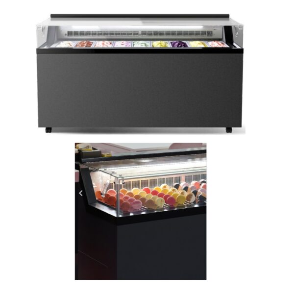 FLAT 6G 7G 9G - Vetrina espositore per gelato mantecato, su stecco e pasticceria - immagine 2