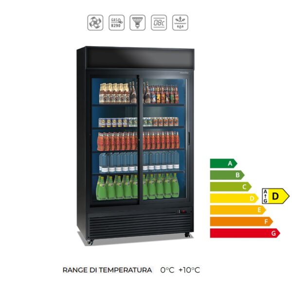JUMBO 1100 SD- Espositore verticale refrigerato ventilato  ( range temperatura +0°C + 10°C)