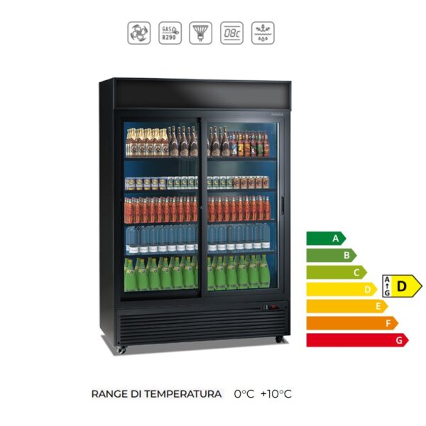 JUMBO 1300 SD- Espositore verticale refrigerato ventilato  ( range temperatura +0°C + 10°C)