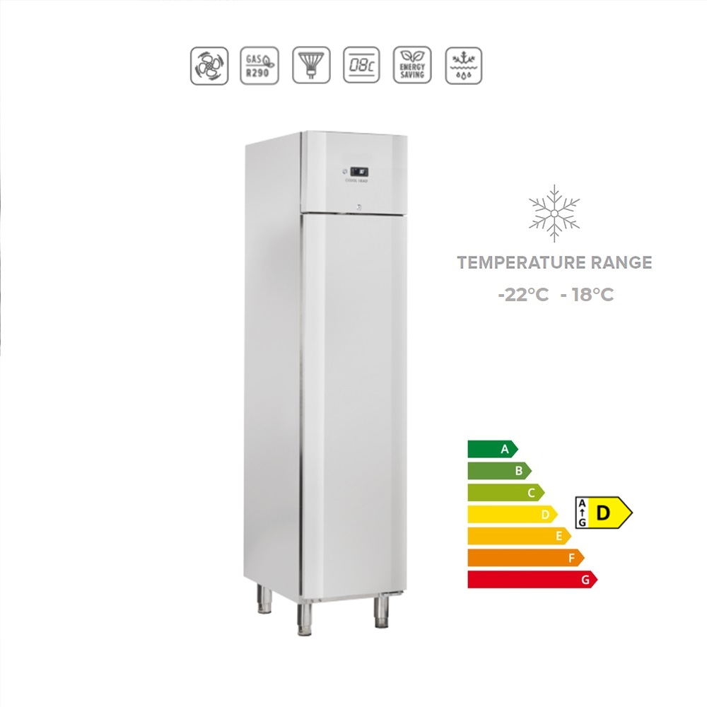QN3 - Armadio congelatore ventilato SLIM in acciao INOX (temperatura -22°C -18°C)