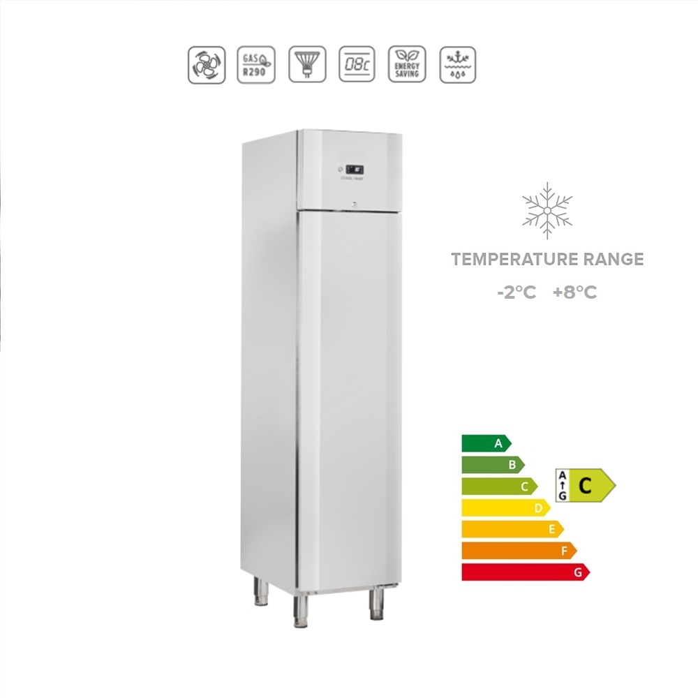 QR3 - Armadio refrigerato ventilato SLIM in acciao INOX (temperatura -2°C +8°C)