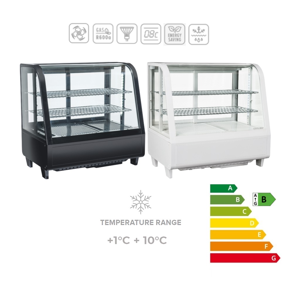 RC 100 B&W - Vetrinetta refrigerata ventilata da banco (range temperatura +1°C + 10°C)