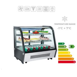 RC 120 - Vetrinetta refrigerata ventilata da banco 120 LT. (range temperatura -1°C + 7°C)