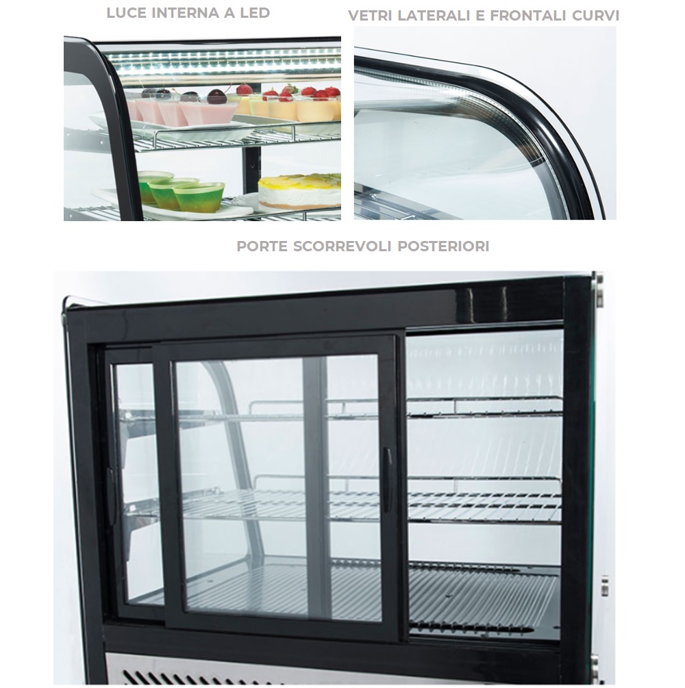 RC 120 - Vetrinetta refrigerata ventilata da banco 120 LT. (range temperatura -1°C + 7°C) - immagine 2
