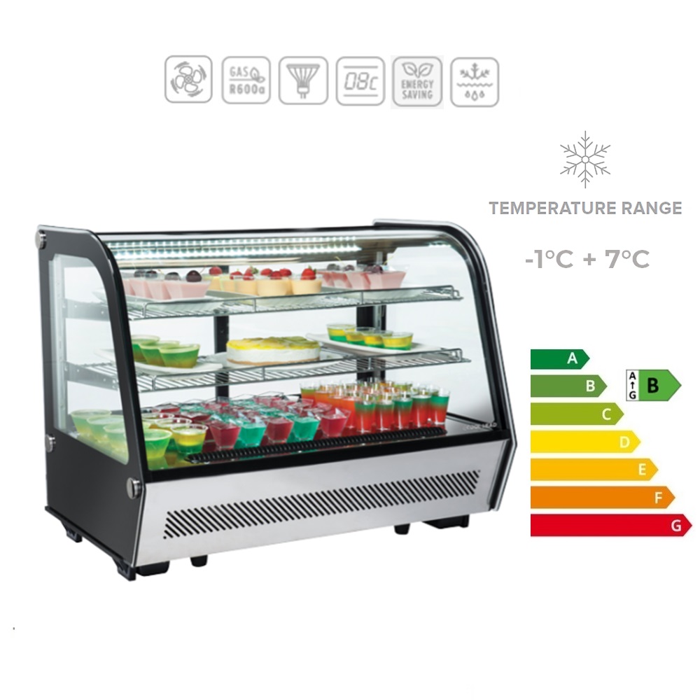 RC 160 - Vetrinetta refrigerata ventilata da banco 160 LT. (range temperatura +1°C + 10°C)