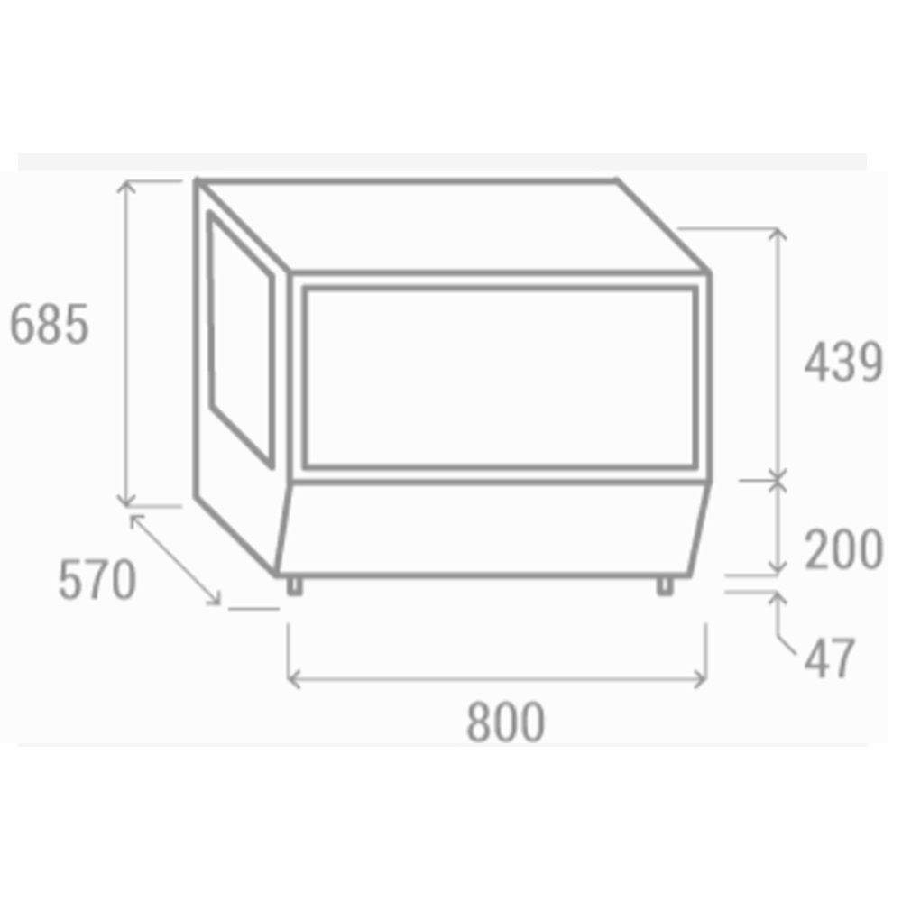 RC 160 SQ - Vetrinetta refrigerata ventilata da banco 160 LT. (range temperatura +1°C +10°C) - immagine 3